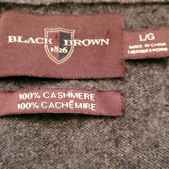 Black Brown 1826 Gray Cashmere Sweater - Picture 5 of 5